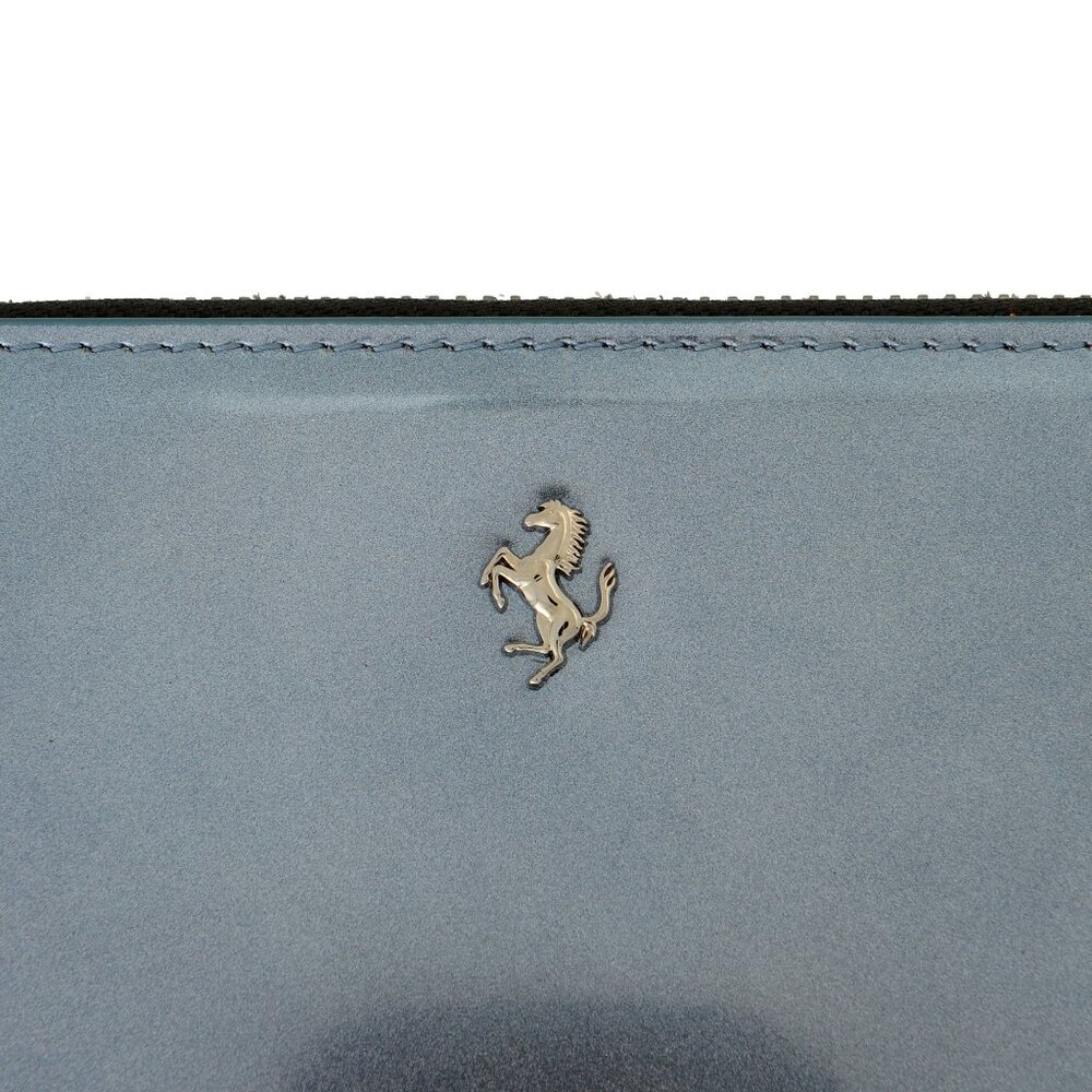 Scuderia Ferrari Hypersonic Blue Patent Leather Zip-Around Continental Wallet - Picture 3 of 7